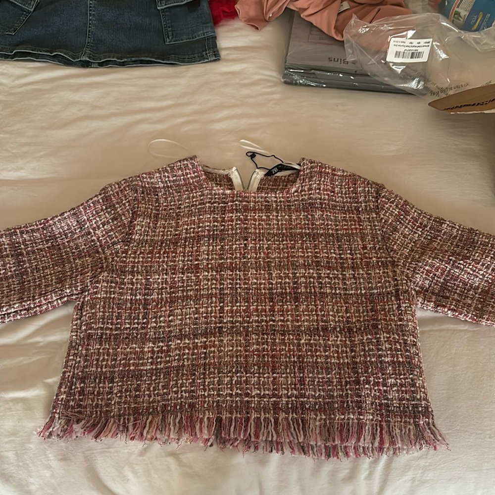 Zara Frayed Top
